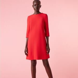 GOAT Pink 100% Wool Mid Sleeve Back Zip LOLA TUNIC Dress Size 4 EUC